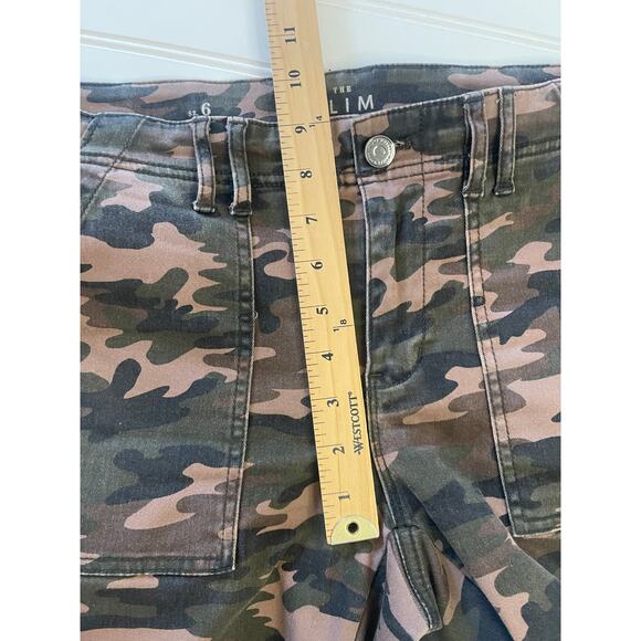 White House Black Market Camo Jeans The Slim Crop Zipper Bottoms Size Womens 6 - Picture 7 of 9